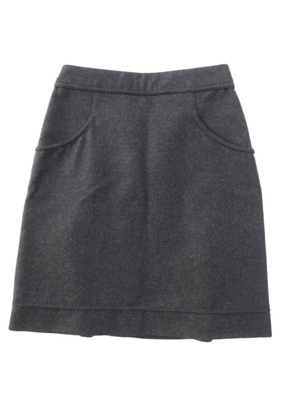 Chanel 11 A Wool Angora Mix Trapeze Skirt With Coco Mark Metal Buttons